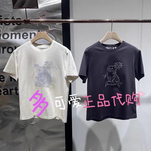 播短袖2025春款BDS1YD1600新款圆领宽松独特T恤休闲短袖上衣