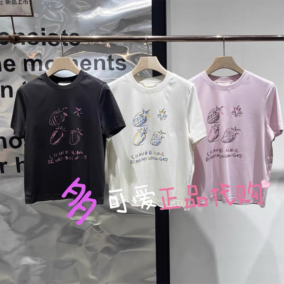 衣播短袖2025秋季BDS3YD3017新款国内正品代购圆领T恤 心动时光