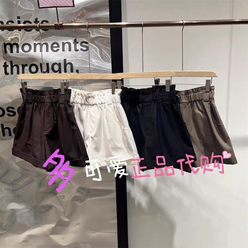 播休闲裤2025夏款BDS2KD2450新款复古花苞腰头宽松短裤夏日序章