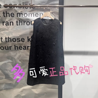 播连衣裙2026春季BDT1LD1201新款小香风洋气圆领无袖裙子入夜萤火