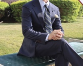 西装 SEEKMITED意式 单西复古手工米兰眼男士 深蓝商务正装 羊毛西装