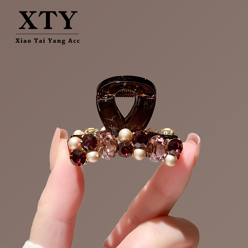 高级感水钻抓夹韩式双面侧边镶钻发卡2025新款复古刘海夹小号发夹