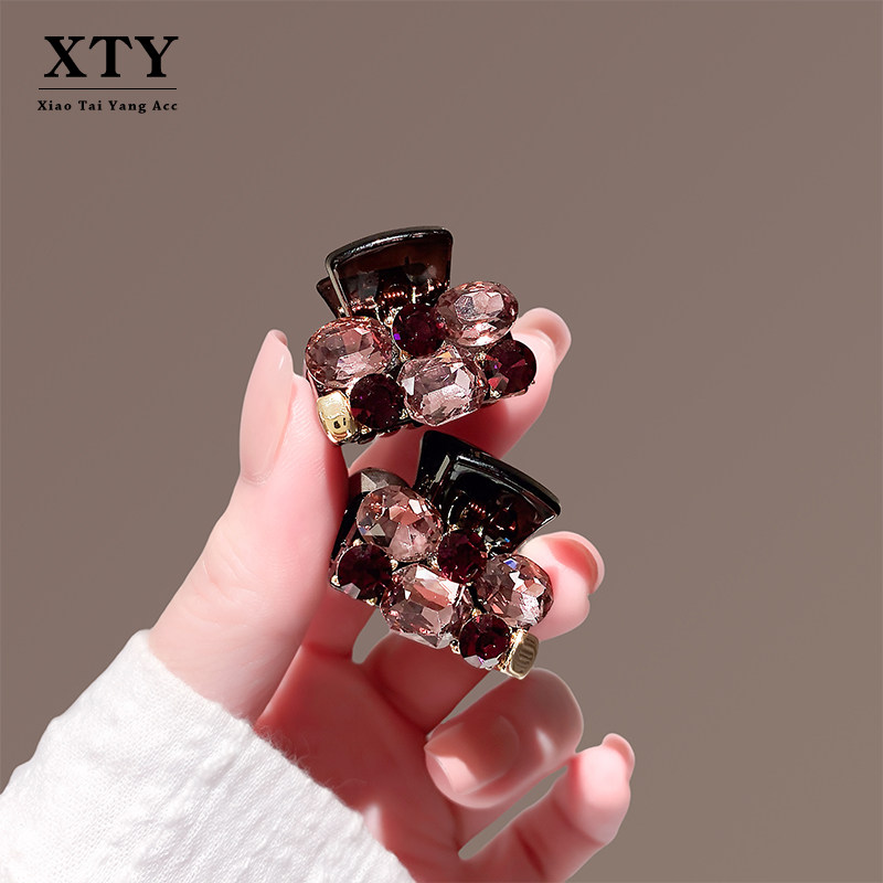 高级感日韩百搭2025新款粉紫色镶钻抓夹侧边夹气质时尚刘海夹发饰,饰品/流行首饰/时尚饰品新,发饰,淘宝优惠券,粉丝福利购,淘宝优惠卷