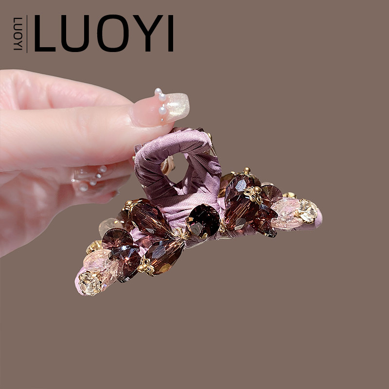 春夏新款精致紫色水晶抓夹女气质时尚后脑勺半扎发鲨鱼夹头饰,饰品/流行首饰/时尚饰品新,发饰,淘宝优惠券,粉丝福利购,淘宝优惠卷