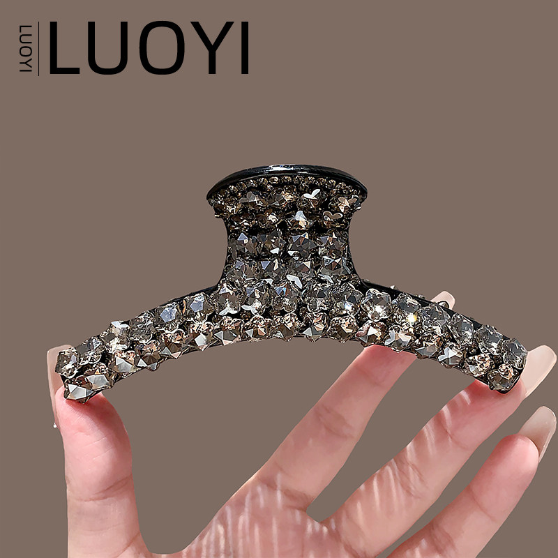 黑色满钻大号盘发鲨鱼夹发量多