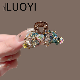 炫彩水晶小抓夹女高级感镶钻侧边夹刘海小发夹新款后脑勺半扎夹子