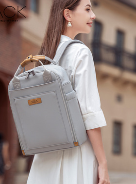 VACK简约双肩包女新款电脑包男14寸16适用于苹果华为联想小新华硕戴尔惠普13大容量15通勤15.6英寸背包