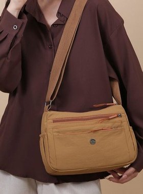 DRYWORLD新款2025防水简约斜挎包休闲时尚百搭妈妈单肩多层大容量