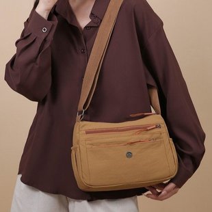 DRYWORLD新款2025防水简约斜挎包休闲时尚百搭妈妈单肩多层大容量