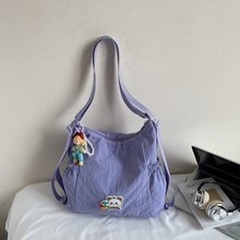 原创日系尼龙布轻便旅行包休闲运动男女单肩斜挎学生大容量托特包