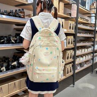 COW可爱星星书包日系学生少女大学生清新ins大容量双肩包百搭背包