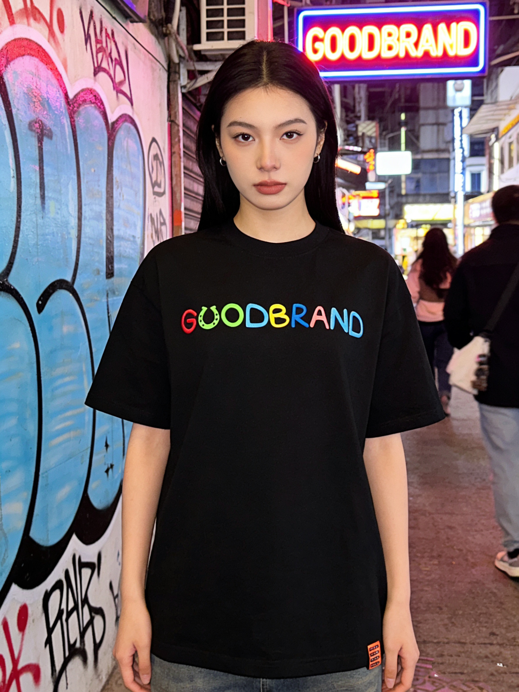 夏季新款韩范美式休闲感字母印花圆领短袖T恤女个性上衣潮牌宽松