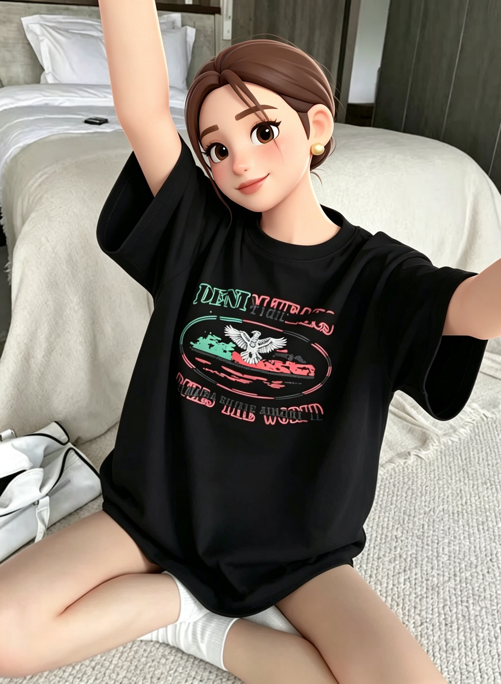 夏季新款韩范美式休闲感字母印花圆领短袖T恤女个性上衣潮牌宽松