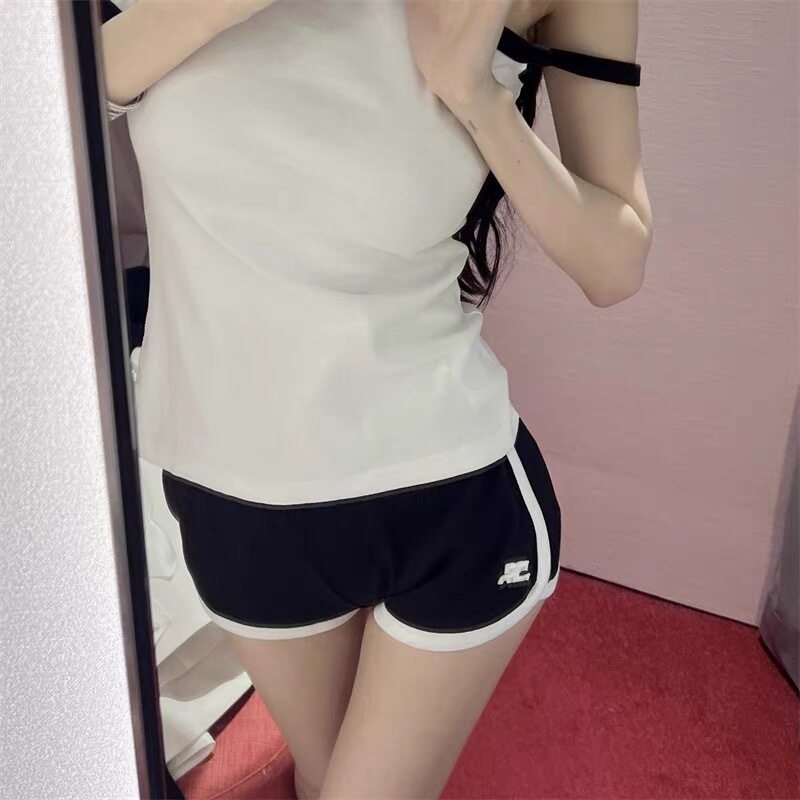 夏季新款韩版法式小众刺绣织带短裤女打底裤明星同款高腰性感百搭