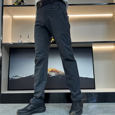 K5055秋冬男士透气速干修身冬季防风高弹直筒裤厚款休闲裤