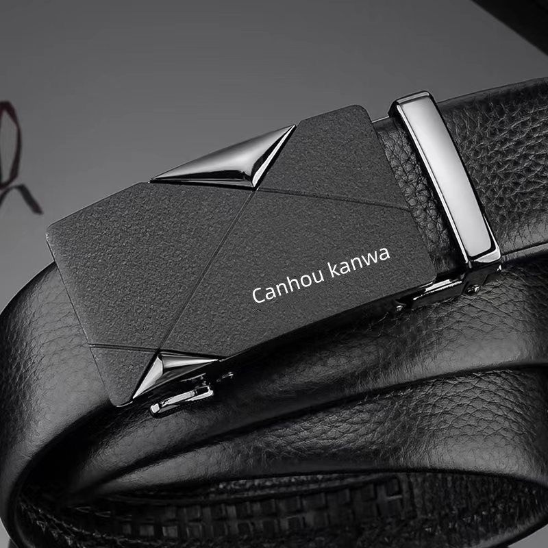 正品Canhoukanwa皮带男士真皮头层牛皮自动扣腰带纯牛皮休