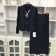 套装 高腰阔腿裤 丝巾圆领毛呢西装 打底 女 外套马甲马夹 三件套时尚