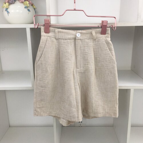 休闲亚麻短裤女夏五分裤宽松显瘦