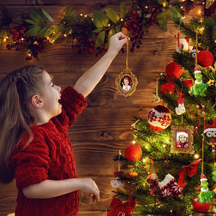 跨境代发创意圣诞树家居装 饰挂饰品 饰挂件迷你相框可放相片墙壁装
