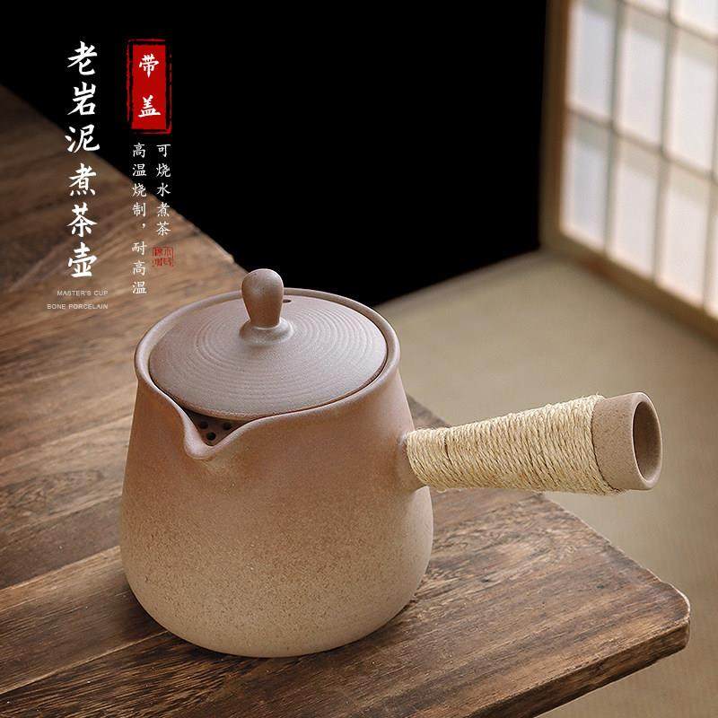 新疆包邮手工粗陶侧把烤茶罐带盖子公道杯煮茶壶老岩泥罐罐茶煮茶,餐饮具,茶壶,淘宝优惠券,粉丝福利购,淘宝优惠卷