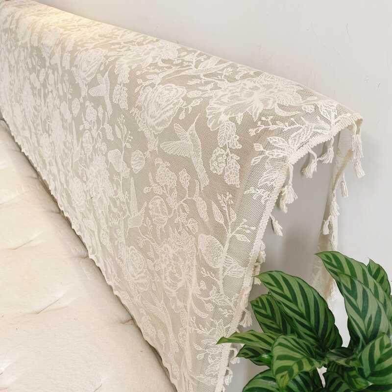 新疆包邮田园法式轻奢风蕾丝床头盖布巾万能套罩靠背巾四季通用in