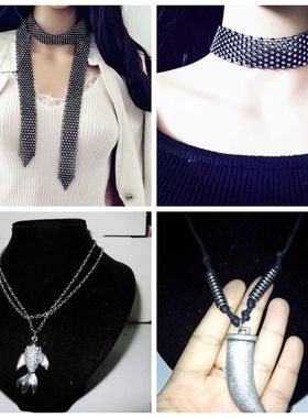 波西米亚风花色雕刻贝壳项链新品