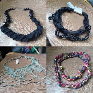 波西米亚黑色多层缎带珍珠项链长毛衣链夸张造型蕾丝个性大款夸张