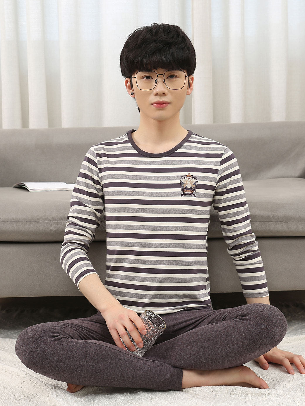 AUTUMN AND WINTER CLOTHES WARM COTTON PAJAMAS AUTUMN CLOTHES AUTUMN PANTS MENS SUITS TEEN STUDENTS COTTON UNDERWEAR COTTON SWEATERS