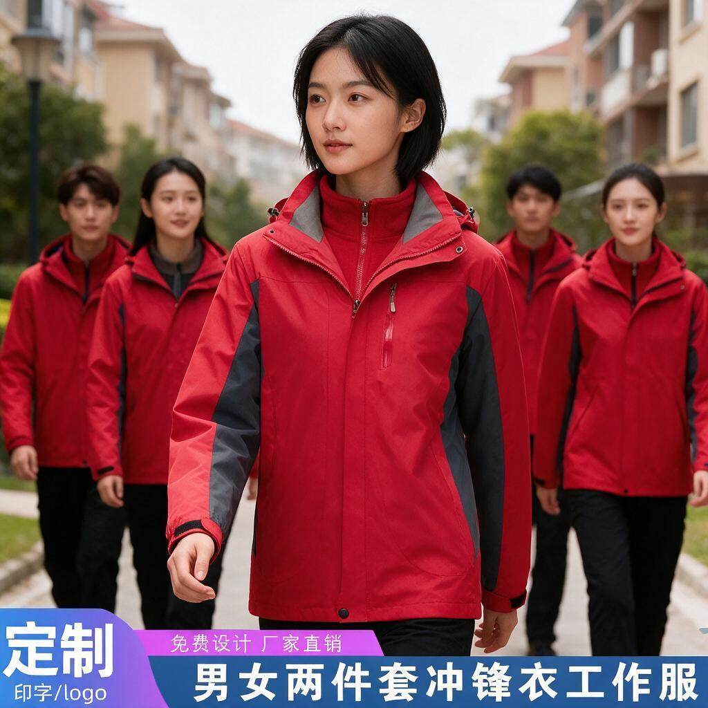 工装服户外两件套棉衣冲锋衣定制加工冲锋工作服衣定制冲锋衣定制