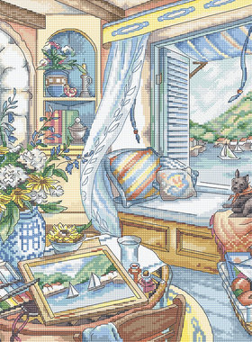 LETI L8006 窗边景色 十字绣 saga格式XSD重绘源文件电子图纸