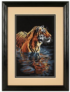 Dim35222 水中虎 十字绣 saga格式XSD重绘源文件电子图纸