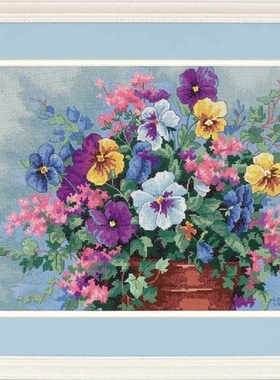 Dim39019 三色堇 十字绣 saga格式XSD重绘源文件电子图纸