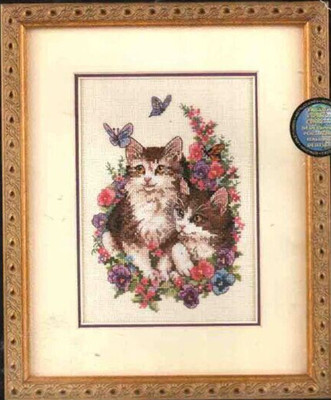 Dim06885小猫和蝴蝶 十字绣 saga格式XSD重绘源文件电子图纸