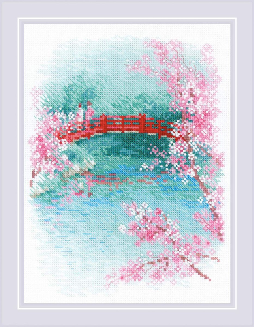 Riolis 1745 樱花桥 十字绣 saga格式XSD重绘电子图纸源文件