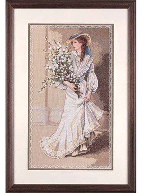 Dim03767 捧花少女 十字绣 saga格式XSD重绘源文件电子图纸