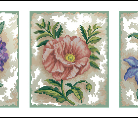 Dim35033 三联花 十字绣 saga格式XSD重绘源文件电子图纸