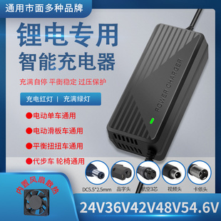 锂电池充电器48V36V56.2V1A2A双轮电动儿童平衡车充电器电源通用A
