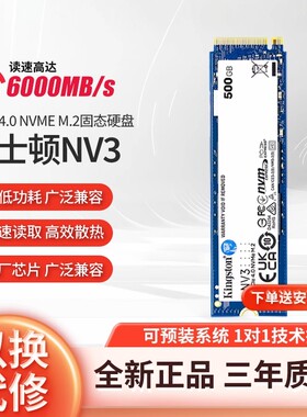 金士顿NV3 1T/2T/500g NVMe M2固态pcie4硬盘SSD1TB