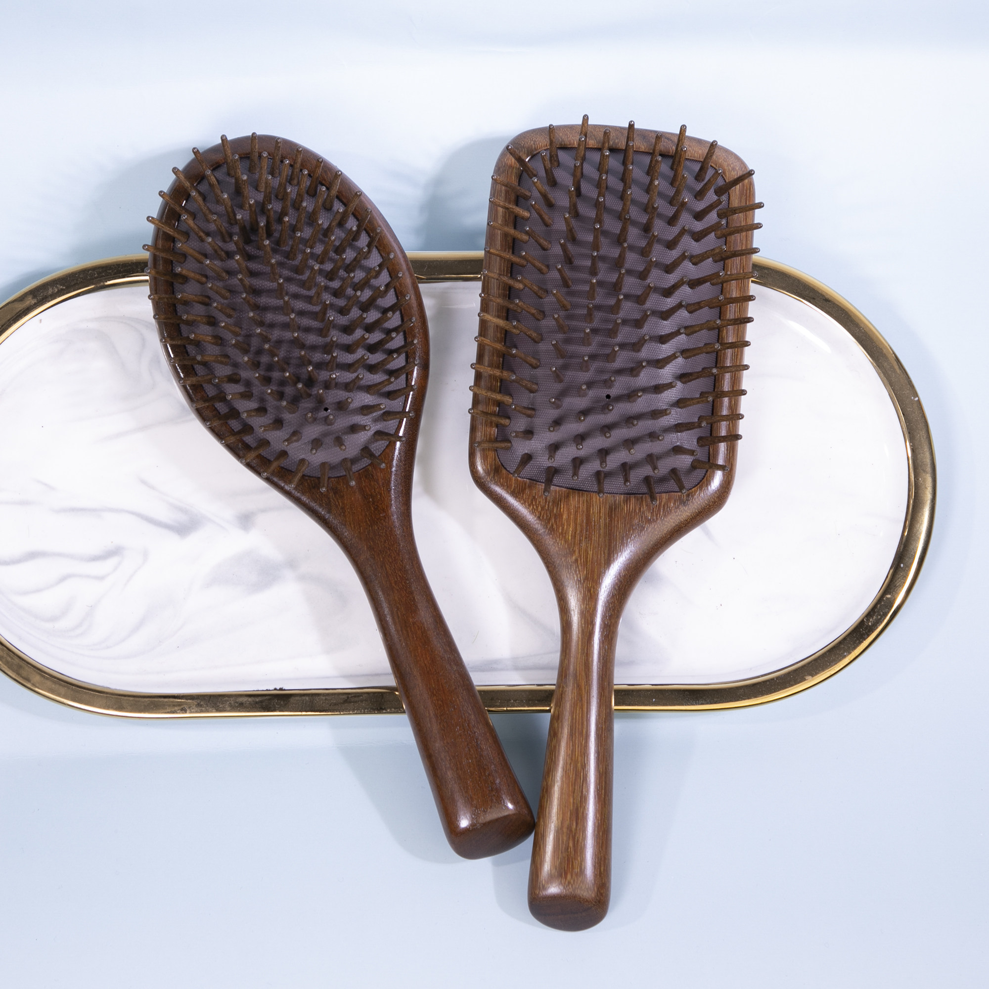 左岸推荐金丝檀木气囊气垫直齿棒球齿方梳圆梳适合细微发质微卷发