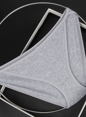 6色(90-190斤)高开叉螺纹棉女士纯色纯棉简约内裤三角裤