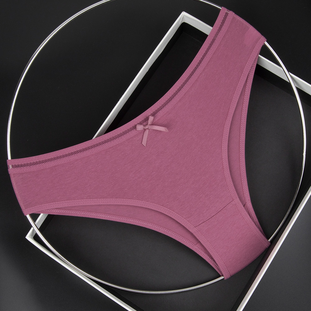 80-160斤女低腰三角裤棉质l镂空腰带拼接舒适内裤纯色蝴蝶结内裤