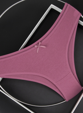 80-160斤女低腰三角裤棉质l镂空腰带拼接舒适内裤纯色蝴蝶结内裤