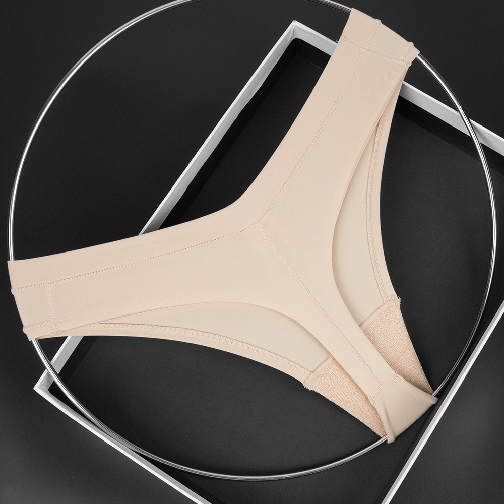 毛圈裆部女士大弹力舒适内裤柔软透气性感纯色低腰丁字裤