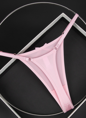 女蝴蝶结性感轻奢缎面可调节腰带女士内裤低腰丁字裤