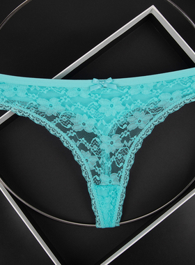 四色新款蝴蝶结女士性感细带丁字裤蕾丝低腰纯棉裆部少女内裤