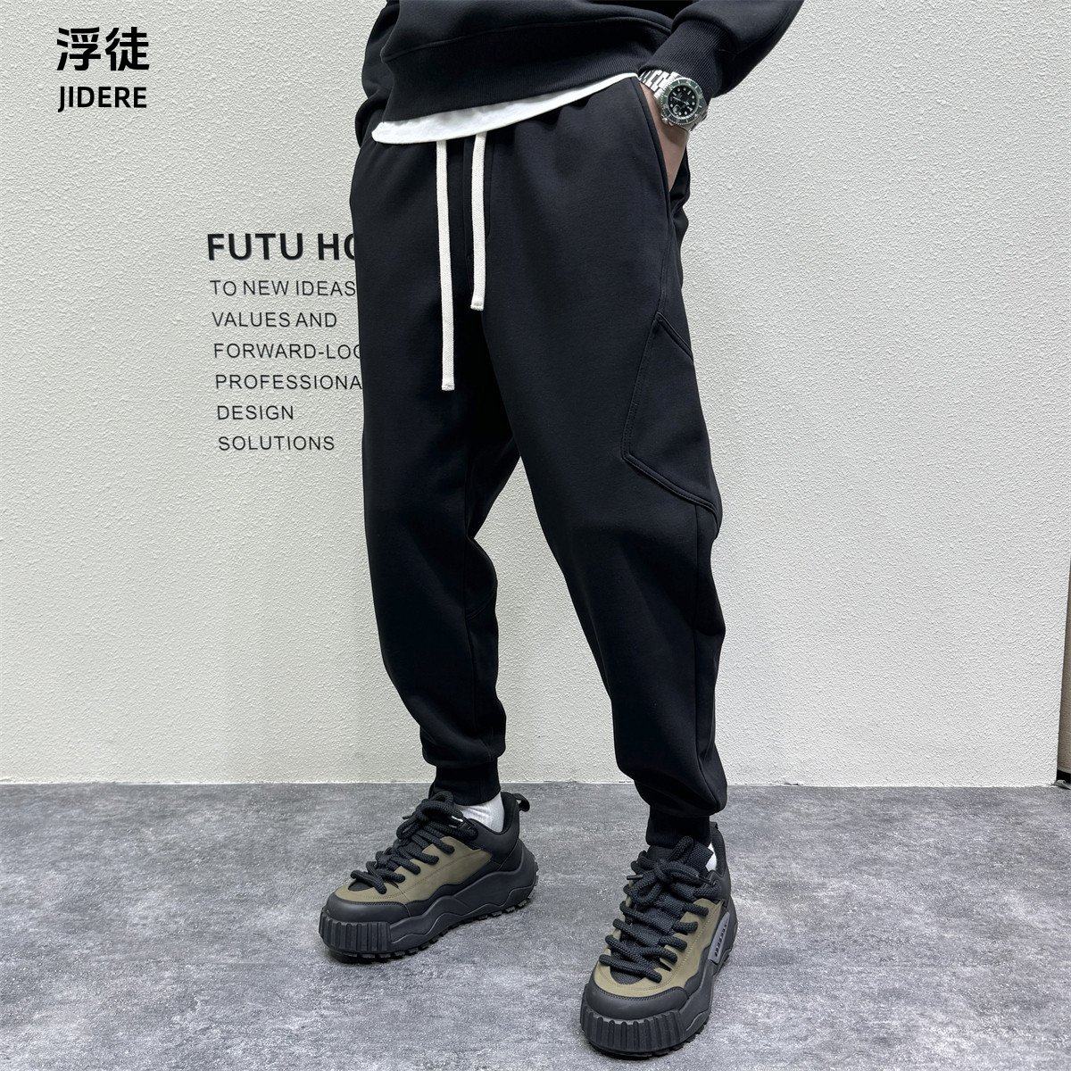 原创日系复古束脚休闲运动卫裤男秋冬新品宽松立体剪裁流行哈伦裤,男装,休闲裤,淘宝优惠券,粉丝福利购,淘宝优惠卷