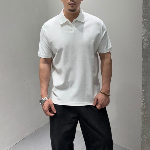 夏季男士纯色翻领Polo衫百搭