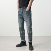 男春季 新款 美式 JIDERE微宽合体小直脚牛仔裤 复古水洗显瘦有型裤 子