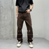 复古水洗原色直筒牛仔裤 男士 春夏款 JIDERE美式 老钱风简约有型长裤