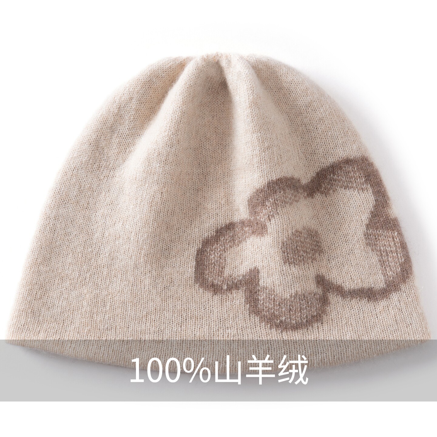 花朵包头针织帽女秋冬韩系羊绒